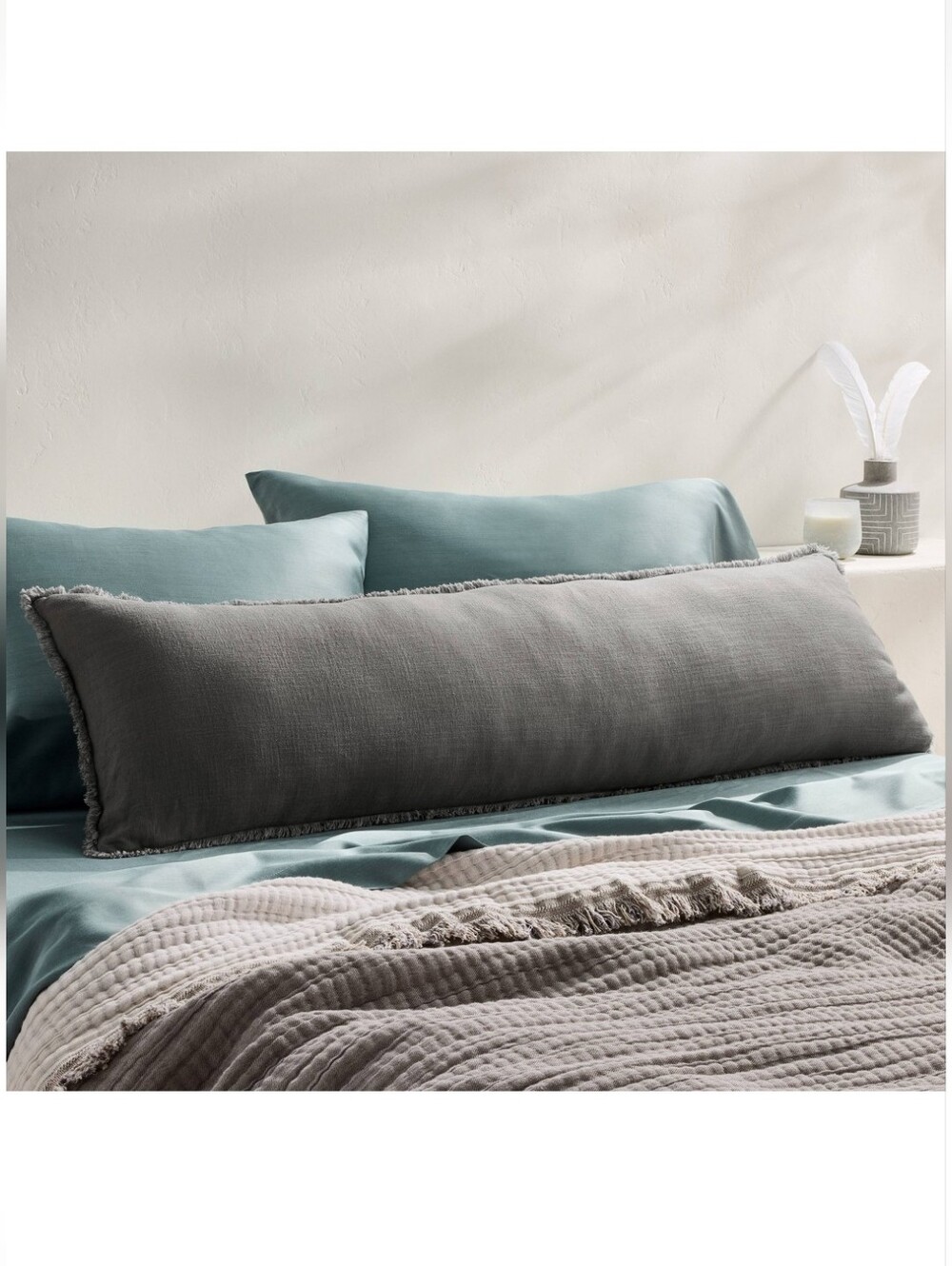 Gray Lumbar Decorative Pillow - Casaluna